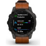 Часы GARMIN EPIX (2ND GENERATION) SAPPHIRE BLACK TITANIUM WITH CHESTNUT LEATHER STRAP 47 мм 11165