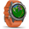 Часы GARMIN FENIX 6 SAPPHIRE TITANIUM GRAY SILVER WITH ORANGE BAND 010-02158-14