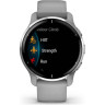 Часы GARMIN VENU 2 PLUS SILVER STAINLESS STEEL BEZEL WITH POWDER GRAY CASE AND SILICONE BAND 010-02496-10