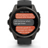 Смарт-часы GARMIN FENIX 8 – 43 мм, AMOLED Sapphire, титан с DLC-покрытием Carbon Gray и силиконовым ремешком черного/серого цвета 010-02903-21